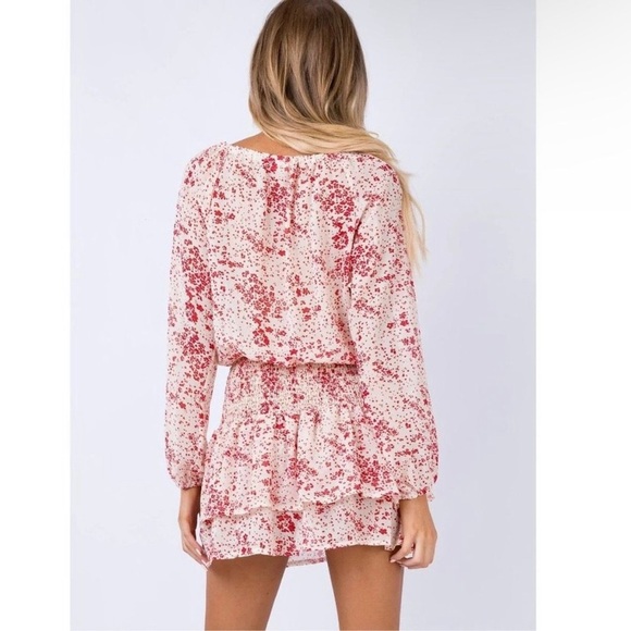 Princess Polly Altona Smocked Tiered Ruffle Long Sleeve Print Mini Dress Size 0 - Picture 9 of 14